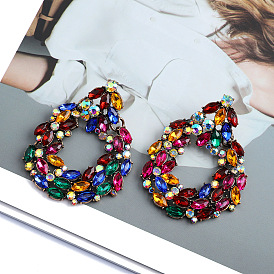 Sparkling Colorful Hollow-out Diamond Earrings for Elegant and Personalized Style