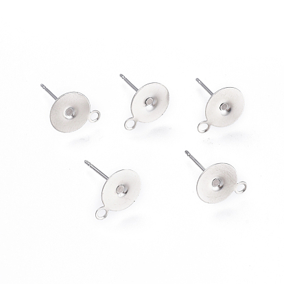 304 Выводы серьги из нержавеющей стали шпилька, серьги с плоской подкладкой