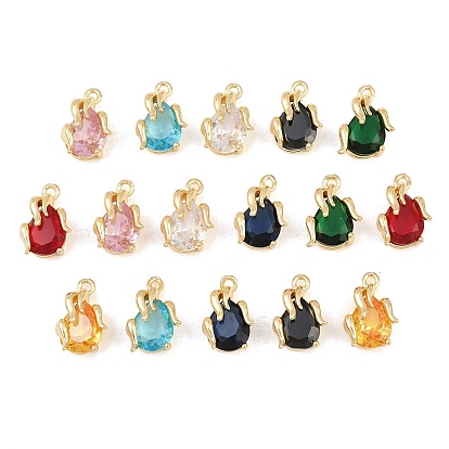 Pendentifs en verre en laiton, charme de larme, facette