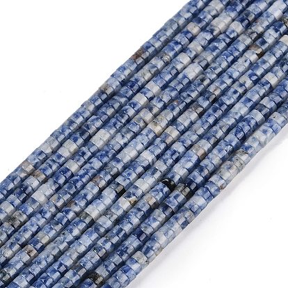 Natural Blue Spot Jasper Beads Strands, Disc, Heishi Beads