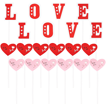 6 Sets 3 Styles 3D Wood Cake Insert Card, Cake Decor Birthday Party Decoration