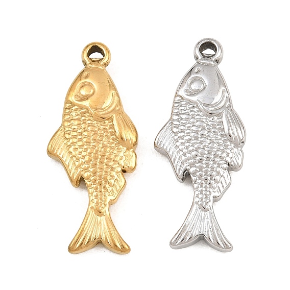 304 colgantes de acero inoxidable, encantos de pescado