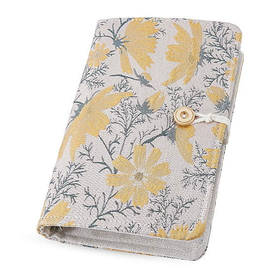 Polyester Loose-leaf Planner Notebook Cover, Binder Cover, Rectangle with Flower Pattern