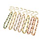 Браслет-цепочка с овальными звеньями из эмали и стекла, золотые латунные украшения для женщин