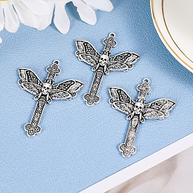 Подвески из сплава в готическом стиле, бабочка с черепом, с петлей