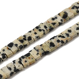 Naturelles dalmate jaspe perles brins, 2-trou, rectangle