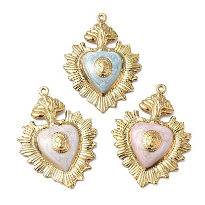 304 нержавеющей стальной эмали подвески, чары священного сердца, ионное покрытие (ip), золотые