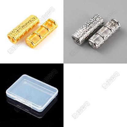 8Stück 2Farben Legierung Uhrenarmband Adapter Anschlüsse, gehämmert, Kolumne