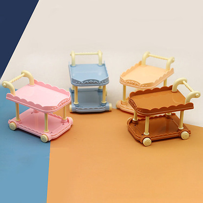 Пластиковая тележка для еды мини модель, аксессуары для кукольного домика с микро-ландшафтом, притворяясь опорными украшениями
