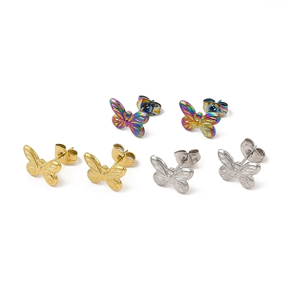 304 женские серьги-гвоздики в виде бабочек из нержавеющей стали
