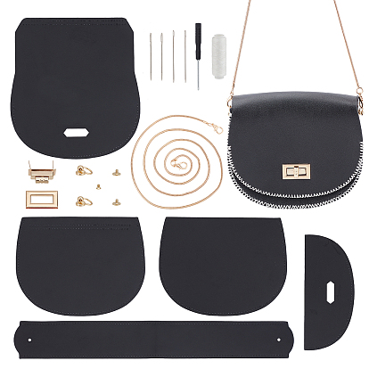 DIY Purse Making Kits, including Imitation Leather Covers and Alloy Findings