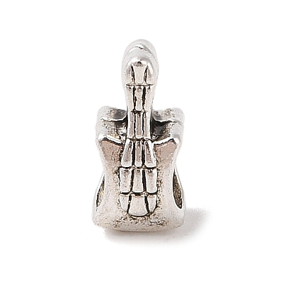 Tibetan Style Alloy European Beads, Lead Free & Cadmium Free, Large Hole Beads, Guitar