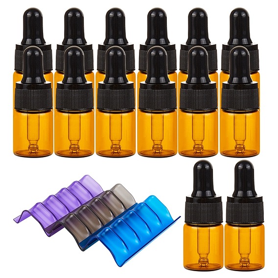 DIY Kit, with Empty Glass Dropper Bottles and Essential Oil Bottle Display Stands