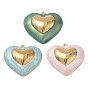 304 Stainless Steel with Enamel Pendants, Heart Charms, Ion Plating(IP), Real 18K Gold Plated