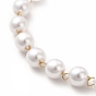 Plastic Imitation Pearl Beaded Bracelets, Ion Plating(IP) 304 Stainless Steel Jewelry for Women