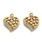 Латунные микро проложить кубического циркония подвески, долговечный, с прыжковых колец, сердце