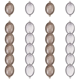 Создание ссылок, с настройками разъема овального сплава в тибетском стиле и кабошонами из прозрачного овального стекла