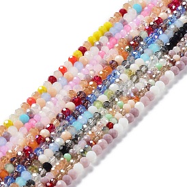 Glass Beads Strands, Faceted, Rondelle