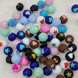 Round Food Grade Eco-Friendly Silicone Beads, Silicone Teething Beads
