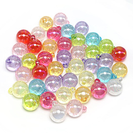 16mm acrylic magic color bubble round color-plated loose beads DIY jewelry headdress hair rope car hanging accessories hanging hole beads