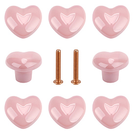 12шт. фарфоровые ручки для ящиков в форме сердца, ящик выдвигает ручку, с железным винтом, для дома, кабинет, шкаф и комод