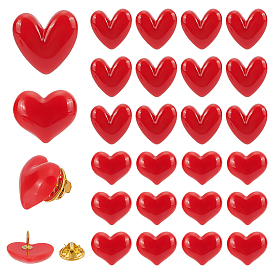 24 шт. 2 стили смоляные штифты, латунные задние булавки для лацканов одежды, сердце