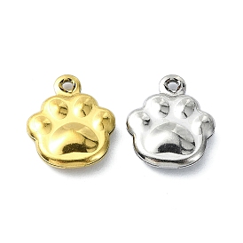 Ion Plating(IP) 304 Stainless Steel Charms, Paw Print Charms