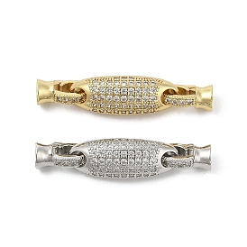 Латунные микро проложить кубического циркония раз за застежками, без кадмия, без никеля и без свинца, овальные