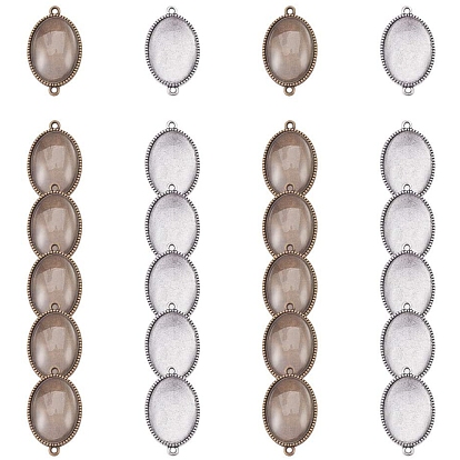 Создание ссылок, с настройками разъема овального сплава в тибетском стиле и кабошонами из прозрачного овального стекла