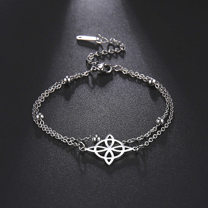 Узел 304 браслеты из двух нитей из нержавеющей стали с цепочкой Cbale, браслеты для женщин