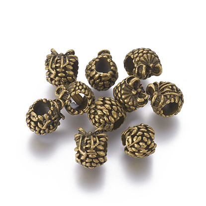Alloy European Beads, Pine Cone