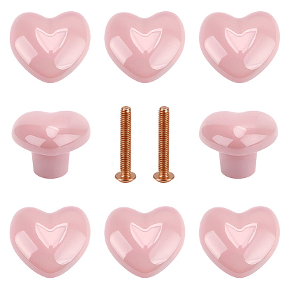 12шт. фарфоровые ручки для ящиков в форме сердца, ящик выдвигает ручку, с железным винтом, для дома, кабинет, шкаф и комод