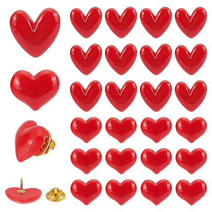 24 шт. 2 стили смоляные штифты, латунные задние булавки для лацканов одежды, сердце