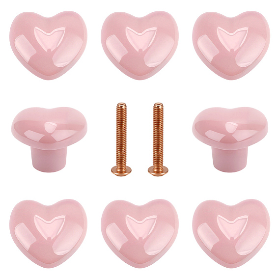 12шт. фарфоровые ручки для ящиков в форме сердца, ящик выдвигает ручку, с железным винтом, для дома, кабинет, шкаф и комод