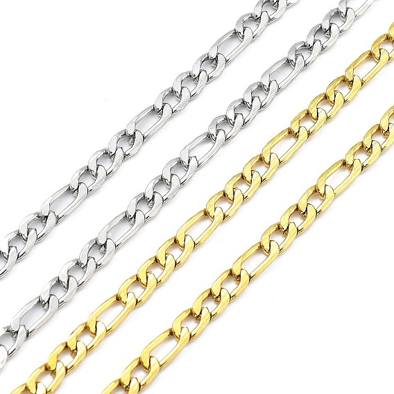 304 из нержавеющей стали Figaro цепи, несварные, граненые, с катушкой
