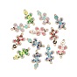Alloy Enamel Connector Charms, Lizard Links with Crystal Rhinestone, Light Gold, Cadmium Free & Nickel Free & Lead Free