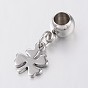 Mixed Shape 304 Stainless Steel European Large Hole Dangle Charms