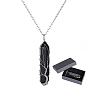 1Pc Gemstone Bullet Macrame Pouch Pendant Alloy Chain Necklaces, with Paper Jewelry Gift Packing Boxes and Raffia Crinkle Cut Paper Shred Filler