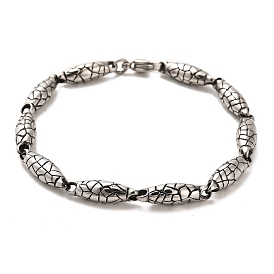 304 pulseras de cadena de eslabones ovalados con diseño de serpiente de acero inoxidable