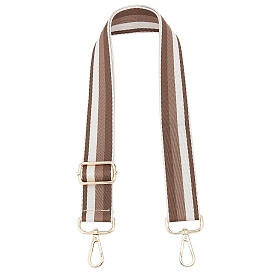 Stripe Pattern Polyester Bag Straps, with Alloy Swivel Clasps, for Bag Straps Replacement Accessories