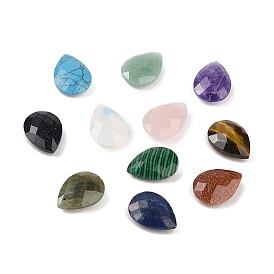 Gemstone Cabochons, Teardrop, Faceted