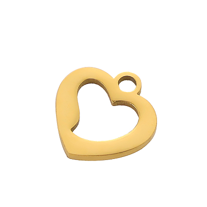 Подвески в форме сердца 304 подвески из нержавеющей стали, ионное покрытие (ip)