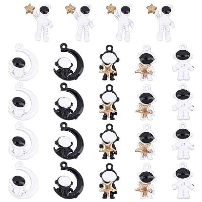 36Pcs 6 Style Baking Paint Alloy Pendants