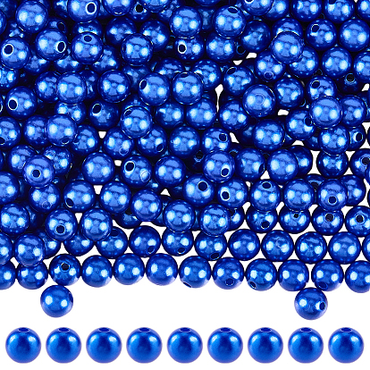 Окрашенный распылением абс-пластик имитация жемчужных бусин, круглые