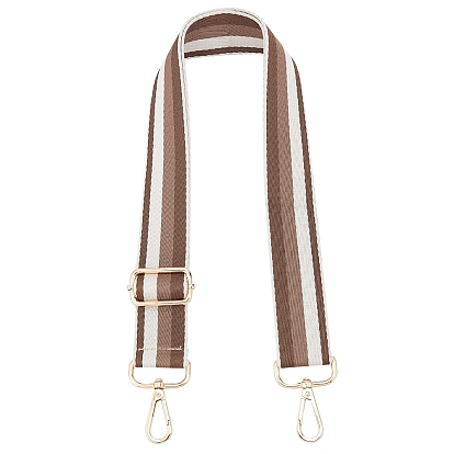 Stripe Pattern Polyester Bag Straps, with Alloy Swivel Clasps, for Bag Straps Replacement Accessories