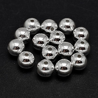 925 Sterling Silver Beads, Seamless Round Beads