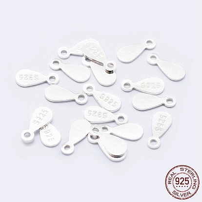 925 Sterling Silver Chain Tabs, with S925 Stamp, Drop