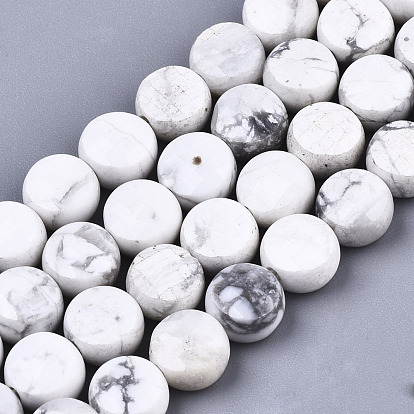 Природные Говлит бисер нитей, граненые, плоско-круглые