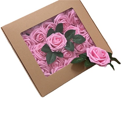 Fábrica de China Punto 8 cm simulación pe rosa en caja con varilla espuma  flores novia sosteniendo flores boda caja de dulces accesorios Como se  muestra en la imagen a granel en