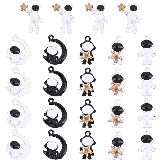 36Pcs 6 Style Baking Paint Alloy Pendants
